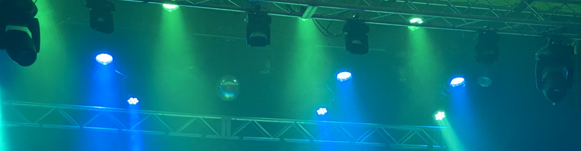 blue and green theater stage lights Billings